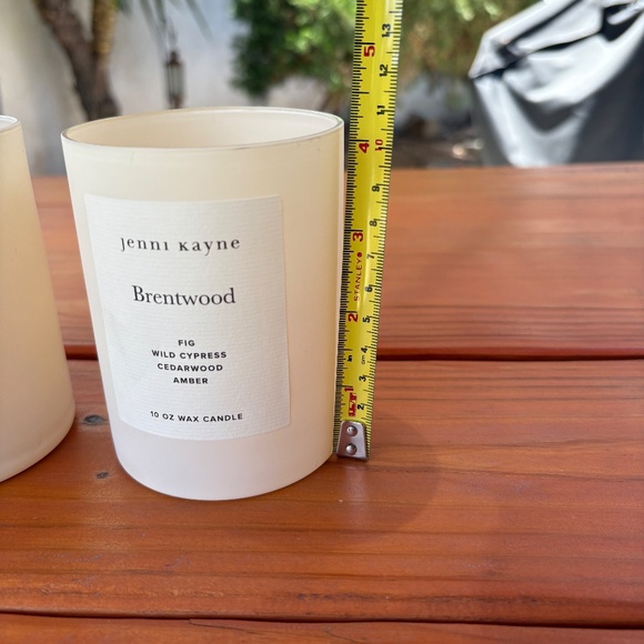 2 Empty Jenni Kayne Glass Candle Vessels in Cream, Basil and Brentwood Scents - Picture 8 of 9